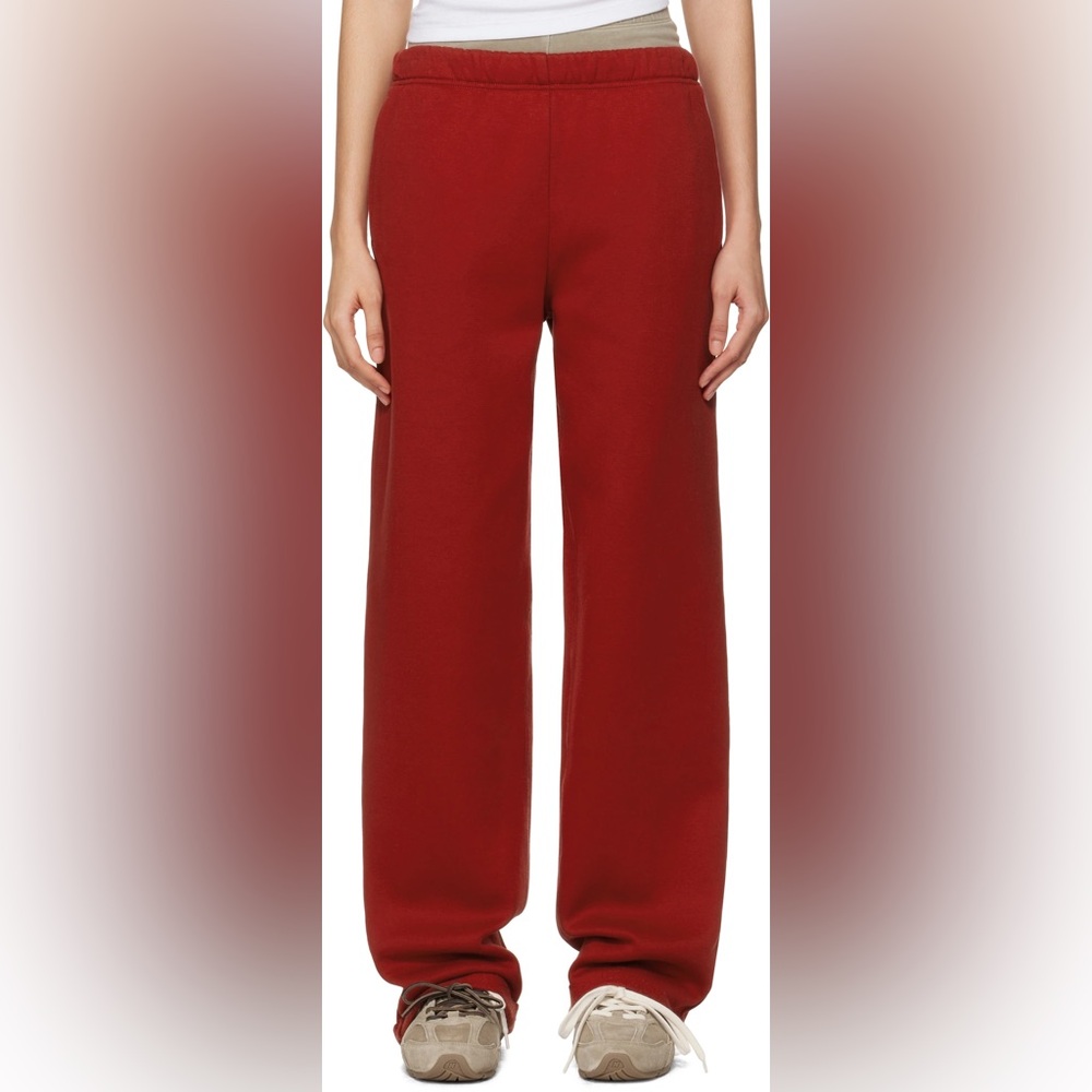 SKIMS red cotton straight leg Lounge Pants